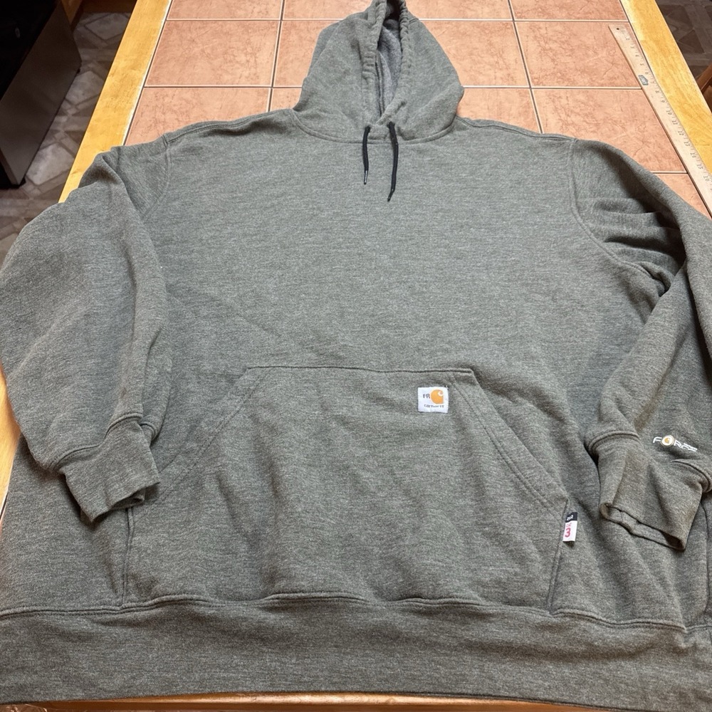 Carhartt FR Force Hoodie Sz XXL Green Flame Resistant CAT 3 Logo Workwear 104983